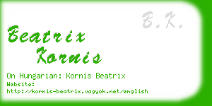 beatrix kornis business card